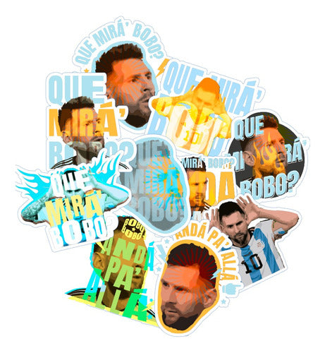World Cup Messi Argentina Stickers Set - Deco Thermo Cell Mate 5