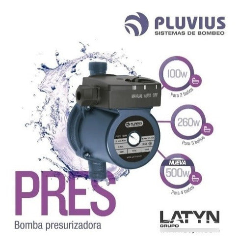 Pluvius Water Pressure Pump PRES 260 W for 2-3 Bathrooms 2