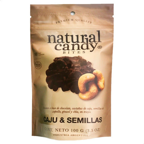 Natural Candy Bites Caju Y Semillas Bañadas Chocolate Snack 1