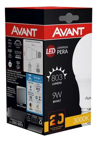 Kit 20 Lâmpada Pera Led 9w Branco Quente Casa Comércio Avant 4