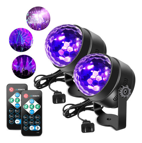 Litake Luz Negra Uv Para Fiesta Brillante, 6 W, Luces Estrob 0