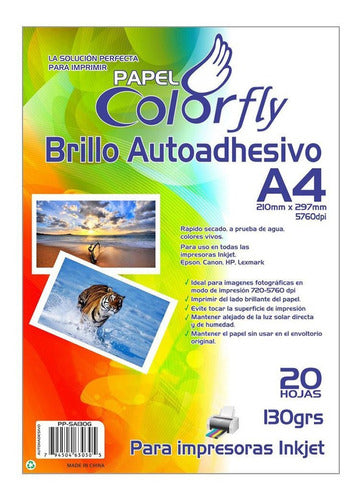 Papel Foto Autoadhesivo A4 20hojas 5 Paquetes Disershop 0