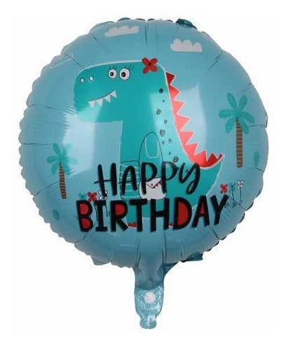 Latex Globo Dinosaurio Nuevo Diseño 60 Cm 15 Globos Látex Circular 3