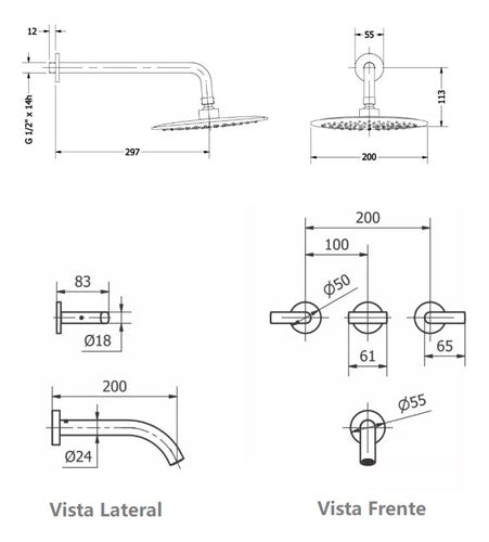 Piazza Mind Shower 21406 With Round Anti-Scale Showerhead Ø20 1