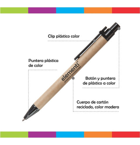 BIC 200 Eco-Friendly Pens with Single Color Logo - Natural Model 1