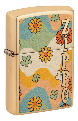 Zippo Flower Power Design Lighter 48503 Warranty 0