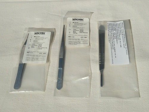 Surgical Stainless Steel Tweezers, Brussels, and Scalpel Handle Set 3