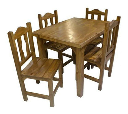 Tienda Max Juego De Comedor 4 Sillas Pino Lustrado-via Confort 0