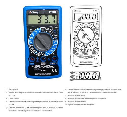 Multimetro Digital - Et-1002 - Minipa 3