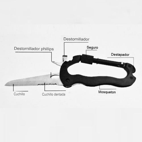 La Ardilla Camping Multi-Function Carabiner Knife Tool 5 in 1 5