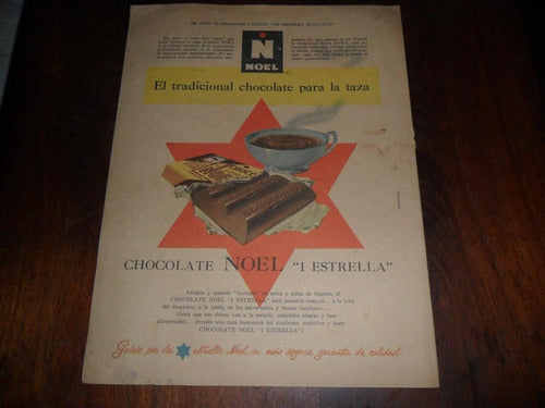 Antigua Publicidad Chocolate Noel 1 Estrella Taza 0