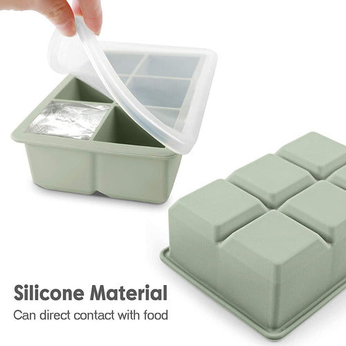 Art Home Silicone Ice Cube Tray with Lid - Large Ice Cubes for Drinks 1