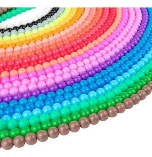 Tiras De Perlas X 5 Und Colores Varios Para Pulseras Y Bijou 0