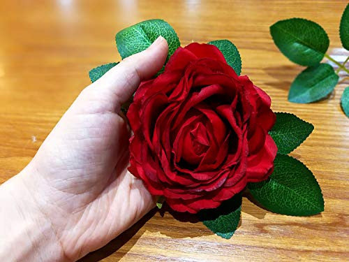 Olivachel Cabezas De Rosas Artificiales Con Tallos Y Hojas F 3