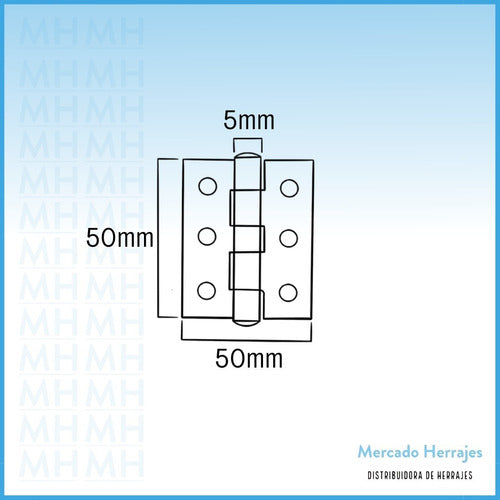 Mercado Herrajes Bisagra Postigo Tipo 1842 50mm H. Pulido X 20 Pares 1