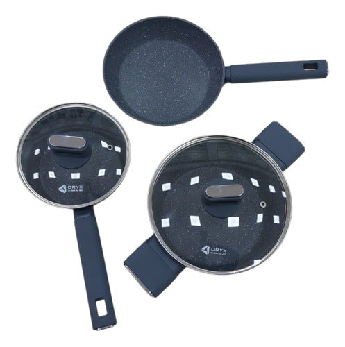 Oryx Batería Cocina Set 3 Piezas Sartén Olla Cacerola 0