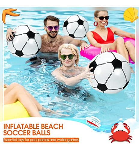 Hydren 8 Pieces Inflatable Beach Ball 16 Inch 4