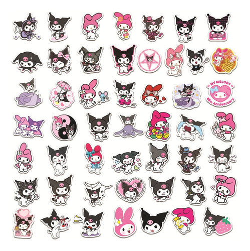 Stickers Autohadesivo Melody/kuromi/cinna/kitty Sanrio X 50 0