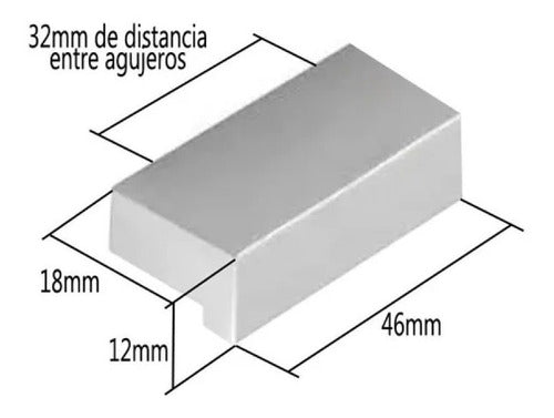 Aby Manija Tirador Barral L 32mm Aluminio Mueble Cajon 1