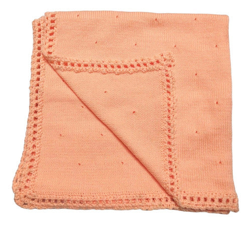 Micaela Crochet Premium Quality Wool Receiving Blanket 70x70cm 0