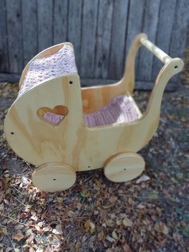 Zatrapeando Wooden Doll Stroller with Woven Details 2