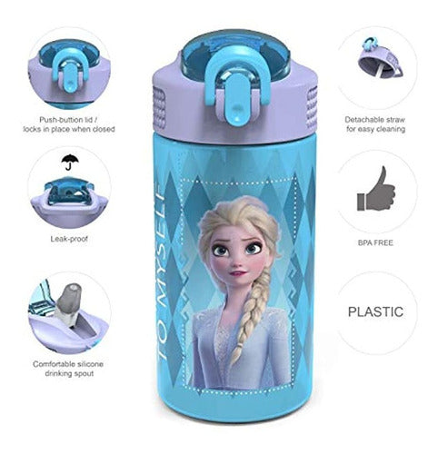 Zak Designs Disney Frozen 2 - Juego De Botellas De Agua Para 2