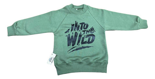 Luar Boy's Printed Fleece Crew Neck Sweatshirt with Raglan Sleeves 0