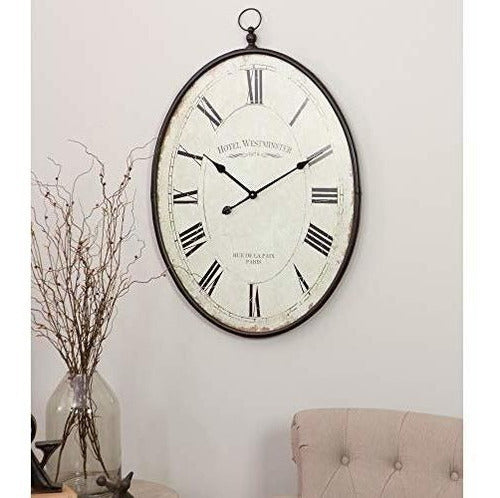 Aspire Ines Reloj De Pared Ovalado Grande, Marron 4