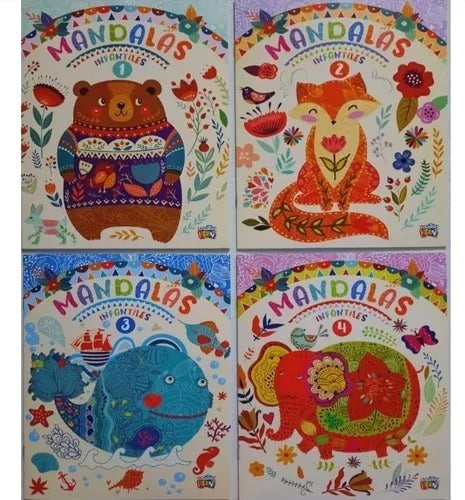 Lote X 4 Libros Para Pintar - Mandalas Antiestres - Animales 0