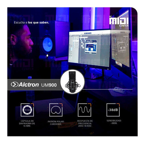 Alctron Professional Condenser USB Cardioid Microphone UM900 4