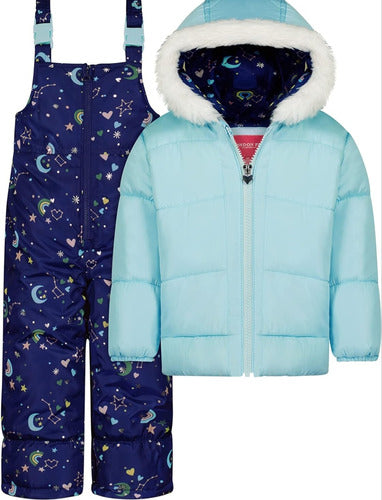 London Fog Waterproof Snowsuit and Jacket Set for Girls T4 0