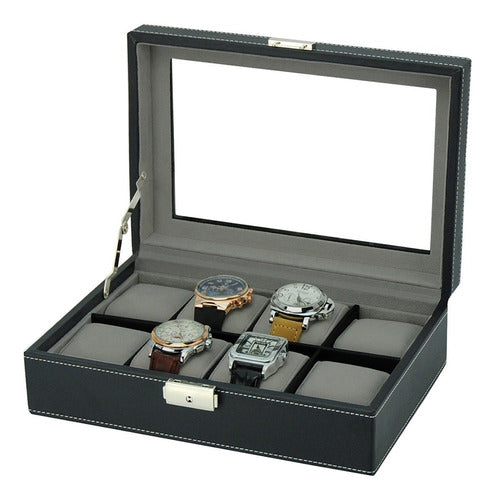 DG Leather Boxes Extra Large 8 Watch Box Case 4