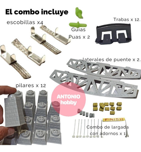 Combo Escobillas Y Accesorios Para Pista Racingpro Artin 1