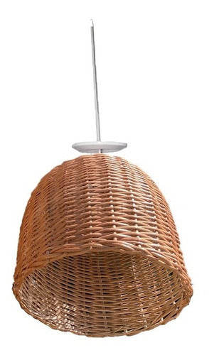 Set of 2 Hand-Woven Wicker Pendant Lamp Shades 30 x 30 Ready to Hang 1