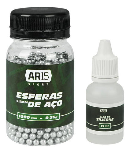 Esfera Aço Metal Bbs De Aço 4.5 Ar15 Sporti+oleo De Silicone 0