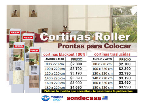 Sondecasa Cortinas Roller Screen Lino 1,40x2,20m Listas Para Colocar 4