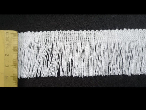 White Cotton Fringe (Art 3004) 12 Meter Piece 0