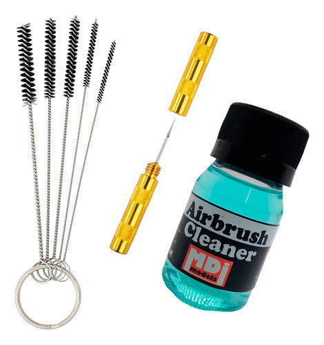 Airbrush Cleaner Set with Cleaning Needle and Brushes - MDI - 30ml 0