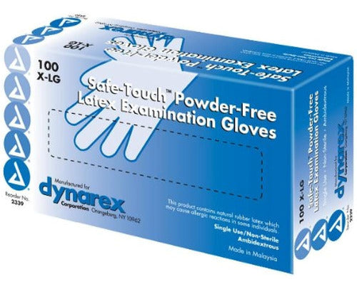 Dynarex Safetouch Latex Powder-Free Exam Gloves, Non-Sterile 0