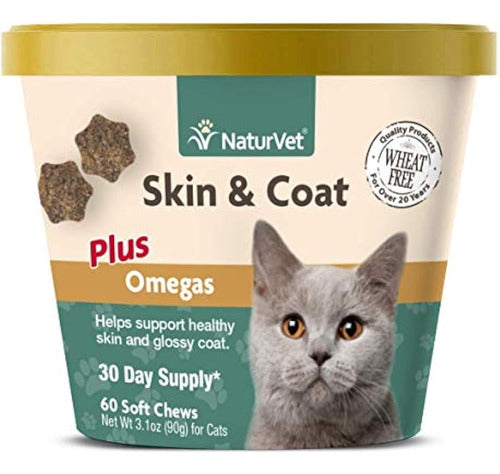 NaturVet - Skin and Coat with More Omegas for Cats - 60 Soft Chews 0