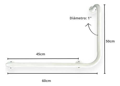 Romano Bathroom Safety Kit with L-Shaped Grab Bar, 60cm Fixed Bar, and Soap Holder 7