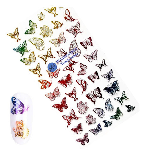 Self-Adhesive Nail Stickers - Butterflies - Nail Art 96