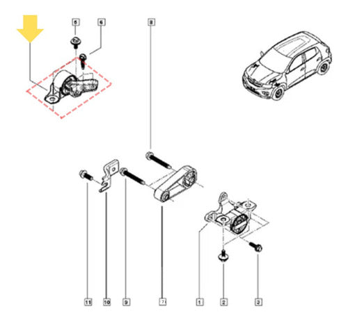 Renault Soporte Derecho Motor Kwid Alternativo Oxion 1