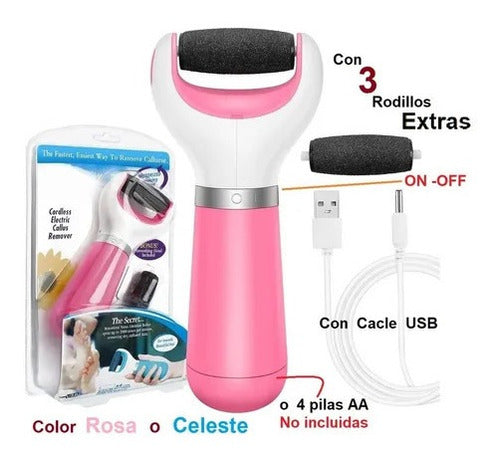 Pedi Care Electric Foot File Exfoliator with 3 Rollers 2