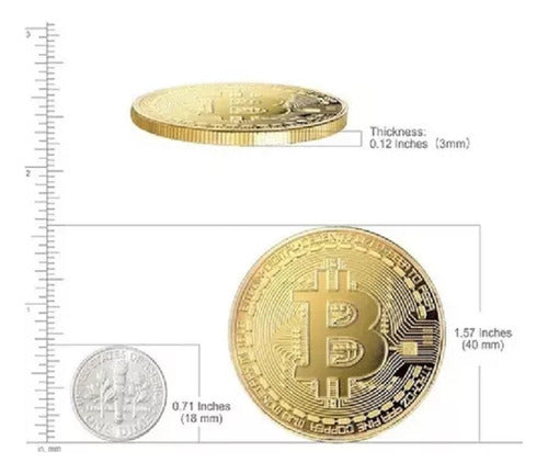 Bitcoin Moneda Física Aluminio Criptomoneda Btc + Estuche 3