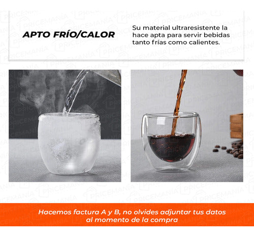 Double-Walled Transparent Glass 250ml for Coffee, Water, Wine 3