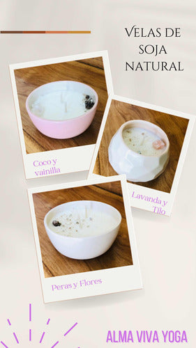 Handcrafted Aromatic Soy Candle in Ceramic Bowl with Quartz Stones - Almaviva.yoga 3