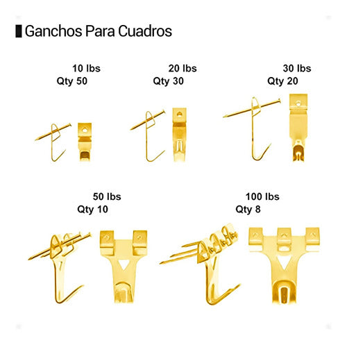 Set Ganchos Tornillos Para Colgar Cuadros X 564p Nuevo Otec 1