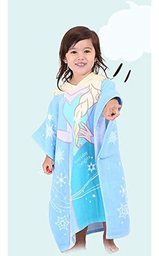 Everyday Delights Disney Frozen Elsa Bath Pool Beach Towel with Hooded Poncho 3