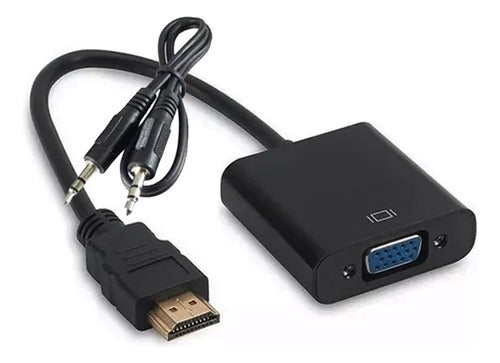 Genérica VGA Female to HDMI Male Converter Cable + 3.5mm Male Miniplug 0